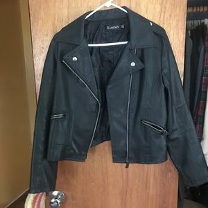 Faux Leather Moto Jacket Size M